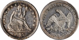 1845 Liberty Seated Quarter. AU Details--Cleaned (PCGS).
PCGS# 5408. NGC ID: 23SV.
Estimate: $125.00