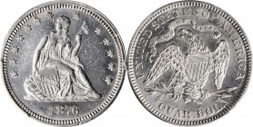 1876 Liberty Seated Quarter. Unc Details--Cleaned (PCGS).
PCGS# 5501. NGC ID: 23V2.
Estimate: $250.00