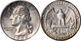 Lot of (3) Liberty Seated and Washington Quarters. (PCGS).
Included are: Liberty Seated: 1858 EF-40; Washington: 1955 MS-66; and 1958 MS-66.
Estimat...