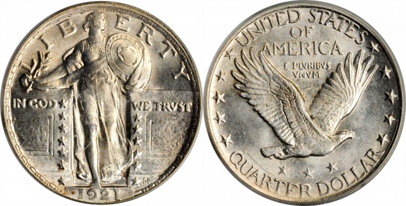 1921 Standing Liberty Quarter. MS-64 (PCGS). CAC. OGH.
PCGS# 5740. NGC ID: 243H...