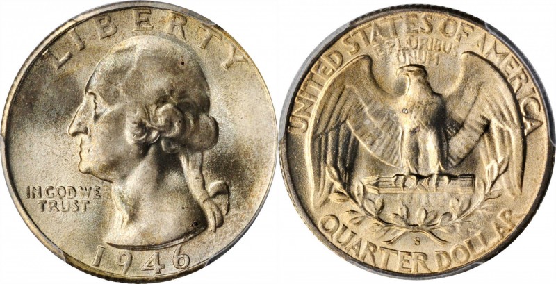 1946-S Washington Quarter. MS-67 (PCGS).
PCGS# 5832. NGC ID: 245G.
Estimate: $...