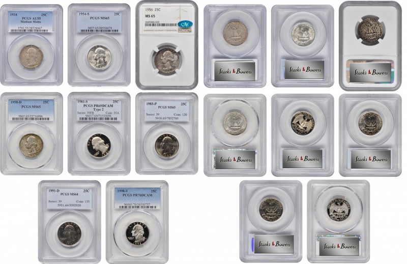 Lot of (8) Certified Washington Quarters.
Included are: 1934 Medium Motto, AU-5...