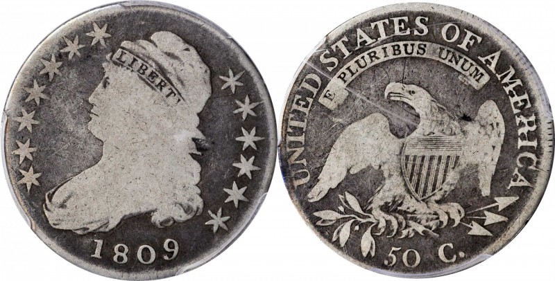 1809 Capped Bust Half Dollar. O-109a. IIIII Edge. Good-6 (PCGS). CAC.
PCGS# 393...