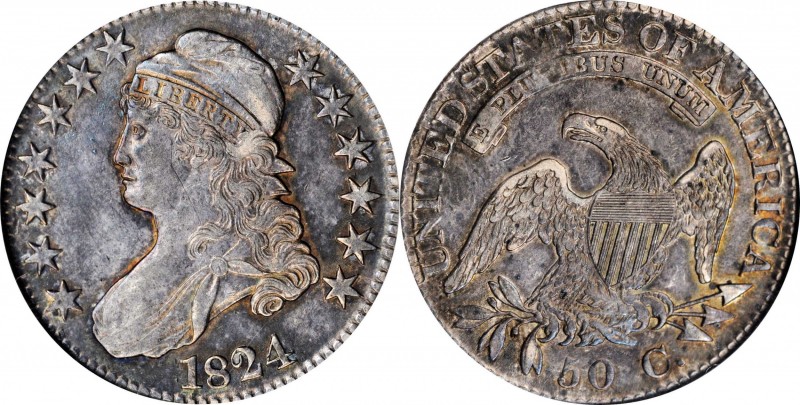 1824 Capped Bust Half Dollar. EF-45 (ANACS). OH.
PCGS# 6137. NGC ID: 24FK.
Est...