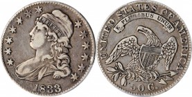 1833 Capped Bust Half Dollar. VF-35 (PCGS). CAC.
PCGS# 6163. NGC ID: 24FX.
Estimate: $100.00