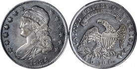 1834 Capped Bust Half Dollar. Large Date, Large Letters. VF Details--Cleaned (PCGS).
PCGS# 6164. NGC ID: 24FY.
Estimate: $100.00