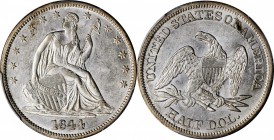 1844 Liberty Seated Half Dollar. AU-55 (PCGS).
PCGS# 6245. NGC ID: 24GZ.
Estimate: $350.00