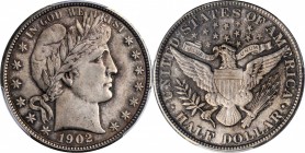 1902 Barber Half Dollar. MS-63 (PCGS).
PCGS# 6492. NGC ID: 24MF.
Estimate: $550.00