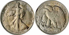 1937 Walking Liberty Half Dollar. MS-64 (PCGS).
PCGS# 6601. NGC ID: 24RR.
Estimate: $75.00