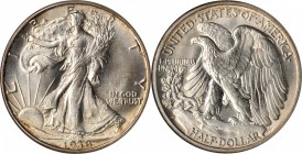 1938-D Walking Liberty Half Dollar. MS-64 (NGC).
PCGS# 6605. NGC ID: 24RV.
Estimate: $450.00