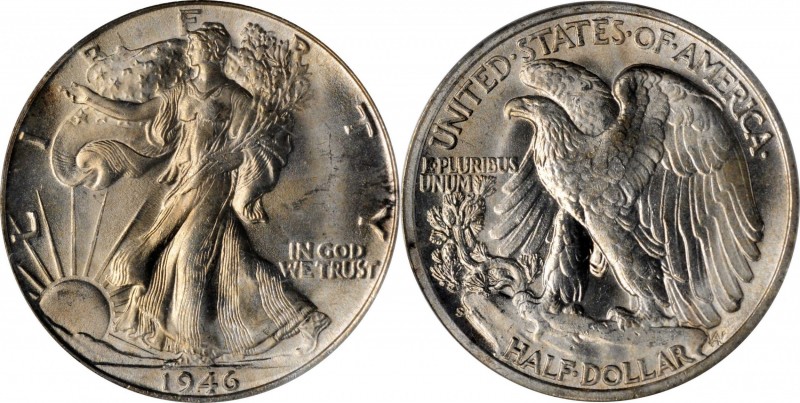 1946 Walking Liberty Half Dollar. PDS Set. MS-64.
Included are: 1946 (PCGS); 19...