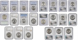 Lot of (11) Certified Choice Mint State Franklin Half Dollars.
Unless otherwise stated, all examples are graded MS-64. Included are: 1953-S (PCGS); 1...