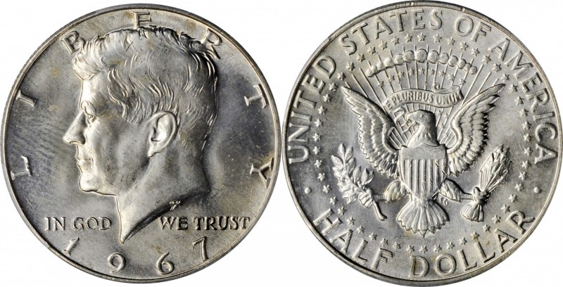 1967 Kennedy Half Dollar. FS-801. Doubled Die Reverse. MS-64 (PCGS).
PCGS# 3913...