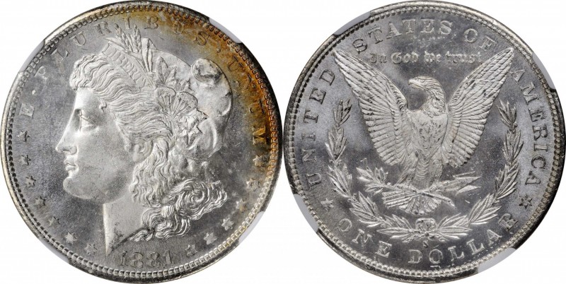 1881-S Morgan Silver Dollar. MS-67+ (NGC).
PCGS# 7130. NGC ID: 2549.
Estimate:...