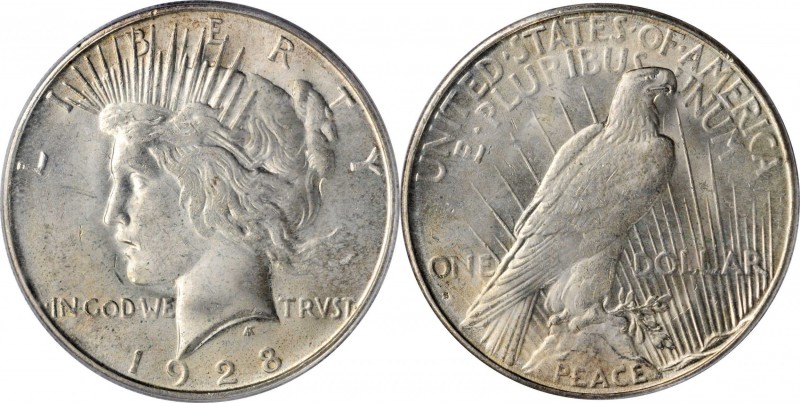 1928-S Peace Silver Dollar. MS-64 (PCGS).
PCGS# 7374. NGC ID: 257W.
Estimate: ...