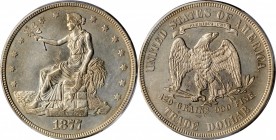 1877 Trade Dollar. Unc Details--Cleaned (PCGS).
PCGS# 7044. NGC ID: 253C.
Estimate: $300.00