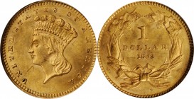 1862 Gold Dollar. MS-62 (NGC). CAC. OH.
PCGS# 7560. NGC ID: 25CW.
Estimate: $400.00