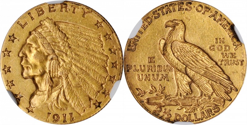 1911-D Indian Quarter Eagle. Strong D. AU-55 (NGC).
PCGS# 7943. NGC ID: 2894.
...