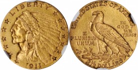 1911-D Indian Quarter Eagle. Strong D. AU-55 (NGC).
PCGS# 7943. NGC ID: 2894.
Estimate: $3100.00