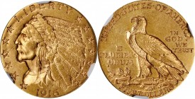 1916-S Indian Half Eagle. AU-55 (NGC).
PCGS# 8532. NGC ID: 28DY.
Estimate: $400.00