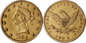 1856 Liberty Head Eagle. VF-35 (PCGS).
PCGS# 8619. NGC ID: 263P.
Estimate: $775.00