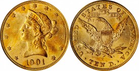 1901 Liberty Head Eagle. MS-62 (PCGS). OGH.
PCGS# 8747. NGC ID: 267P.
Estimate: $750.00