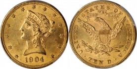 1904-O Liberty Head Eagle. MS-62+ (PCGS).
PCGS# 8756. NGC ID: 267Z.
Estimate: $1200.00