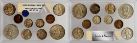 1957 Mint Set (ANACS). Original Set Verification.
The coins are individually graded, as follows: 1957: ANACS Composite Grade MS-66.03; and 1957-D: AN...