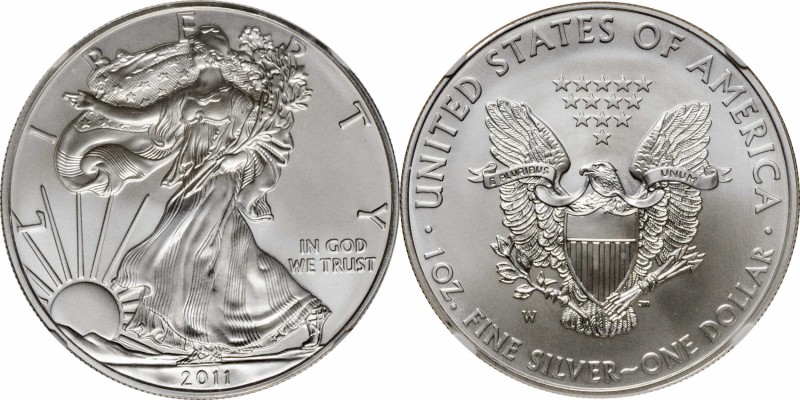 Lot of (4) 2011-W Silver Eagles. Burnished. Early Releases. MS-70 (NGC).
PCGS# ...