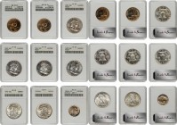 Lot of (9) 20th Century and Modern Type Coins. (ANACS). OH.
Included are: Buffalo Nickel: 1938-D/S, OMM-3, MS-65; Walking Liberty Half Dollars: 1936 ...