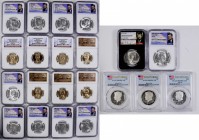 Lot of (21) Certified Kennedy Half Dollars and Presidential Dollars.
Included are: Kennedy Half Dollars: 1964 Proof-65 (NGC); (6) 1964 MS-64 (NGC); (...
