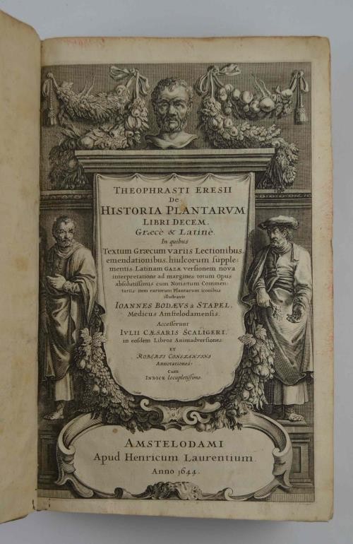 THEOPHRASTUS. De historia plantarum libri decem. Graece & latine. In quibus text...