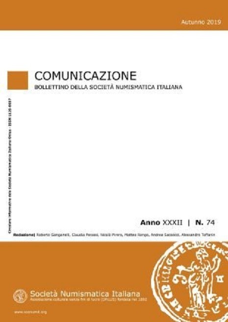 SOCIETA' NUMISMATICA ITALIANA. Comunicazione Bollettino n. 74. Milano, 2020 Edit...