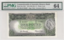 Australia, 1 Pound, 1961-65, UNC,p34a
Commonwealth of Australia, PMG 64
Serial Number: HK/10 222067
Estimate: 125 - 250 USD
