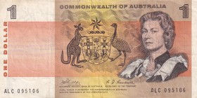 Australia, 1 Dollar, 1969, VF,p37c 

Serial Number: ALC 095106
Estimate: 15 - 30 USD