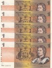 Australia, 1 Dollar, 1983, UNC,p42a, (Total 5 consecutive banknotes)

Serial Number: DKR 238570-4
Estimate: 25 - 50 USD