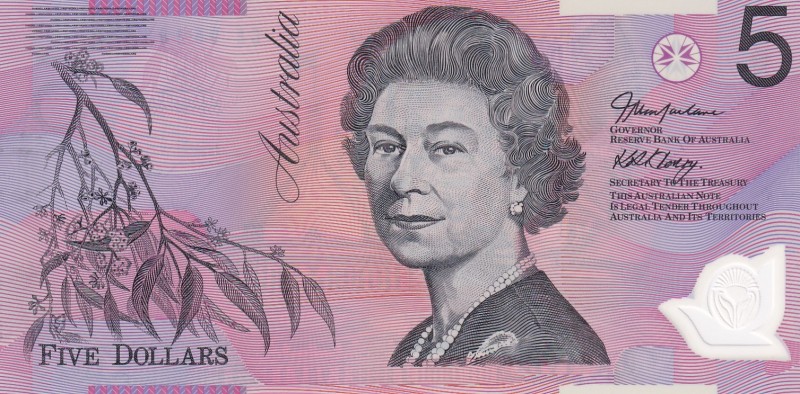 Australia, 5 Dollars, 2005, UNC,p57c

Serial Number: CE 05186322
Estimate: 25...