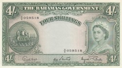 Bahamas, 4 Shillings, 1963, UNC,p13d

Serial Number: A/6 059518
Estimate: 200 - 400 USD
