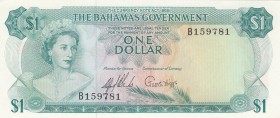 Bahamas, 1 Dollar, 1965, UNC,p18a

Serial Number: B 159781
Estimate: 100 - 200 USD
