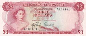 Bahamas, 3 Dollars, 1965, UNC,p19a

Serial Number: A 162481
Estimate: 75 - 150 USD