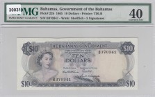 Bahamas, 10 Dollars, 1965, XF,p22b
PMG 40
Serial Number: B 370341
Estimate: 1500 - 3000 USD