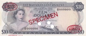Bahamas, 10 Dollars, 1965, UNC,p23s, SPECİMEN

Serial Number: B 000000
Estimate: 200 - 400 USD