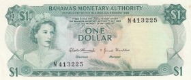 Bahamas, 1 Dollar, 1968, AUNC,p27a

Serial Number: N 413225
Estimate: 75 - 150 USD