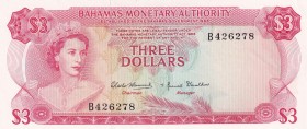 Bahamas, 3 Dollars, 1968, UNC,p28a

Serial Number: B 426278
Estimate: 100 - 200 USD