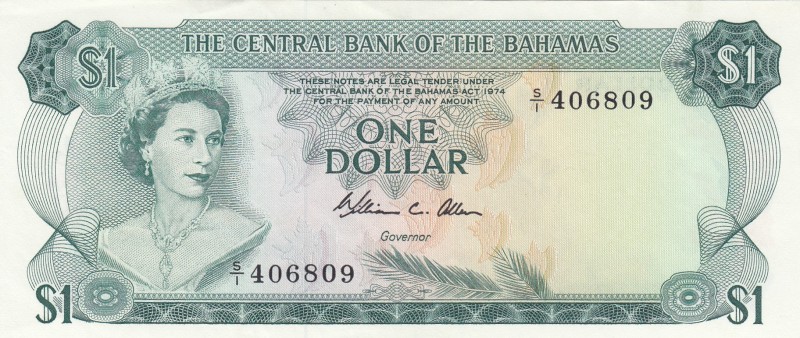 Bahamas, 1 Dollar, 1974, AUNC,p35b

Serial Number: S/1 406809
Estimate: 50 - ...