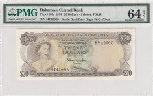 Bahamas, 20 Dollars, 1974, UNC,p39b
PMG 64 EPQ
Serial Number: M 742083
Estimate: 2000 - 4000 USD