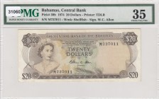 Bahamas, 20 Dollars, 1974, VF,p39b
PMG 35
Serial Number: M737011
Estimate: 350 - 700 USD
