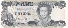 Bahamas, 1/2 Dollar, 1984, UNC,p42a

Serial Number: A 131303
Estimate: 20 - 40 USD