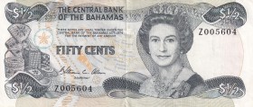 Bahamas, 1/2 dollar, 1994, XF (+),p42r, REPLACEMENT

Serial Number: Z 005604
Estimate: 30 - 60 USD