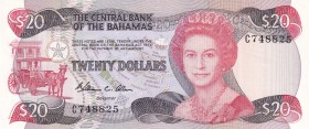 Bahamas, 20 Dollars, 1984, UNC,p47a

Serial Number: C 748825
Estimate: 400 - 800 USD